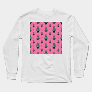 Toot Sweet - Colorful Pink Pattern Of An Owl On A Perch Long Sleeve T-Shirt